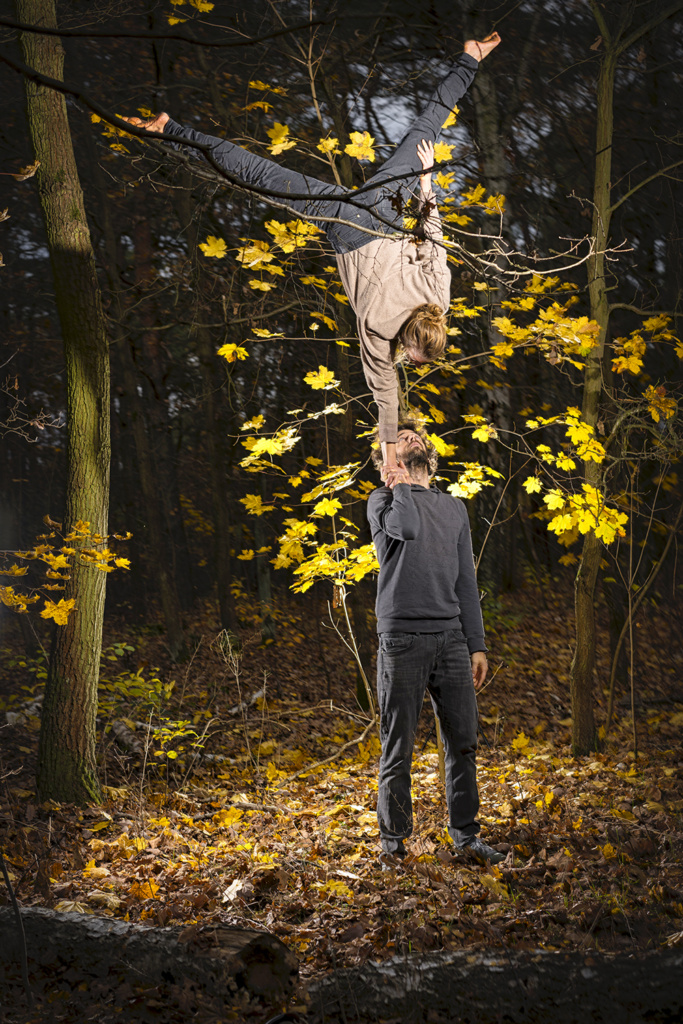 Einarm Handstand im Wald